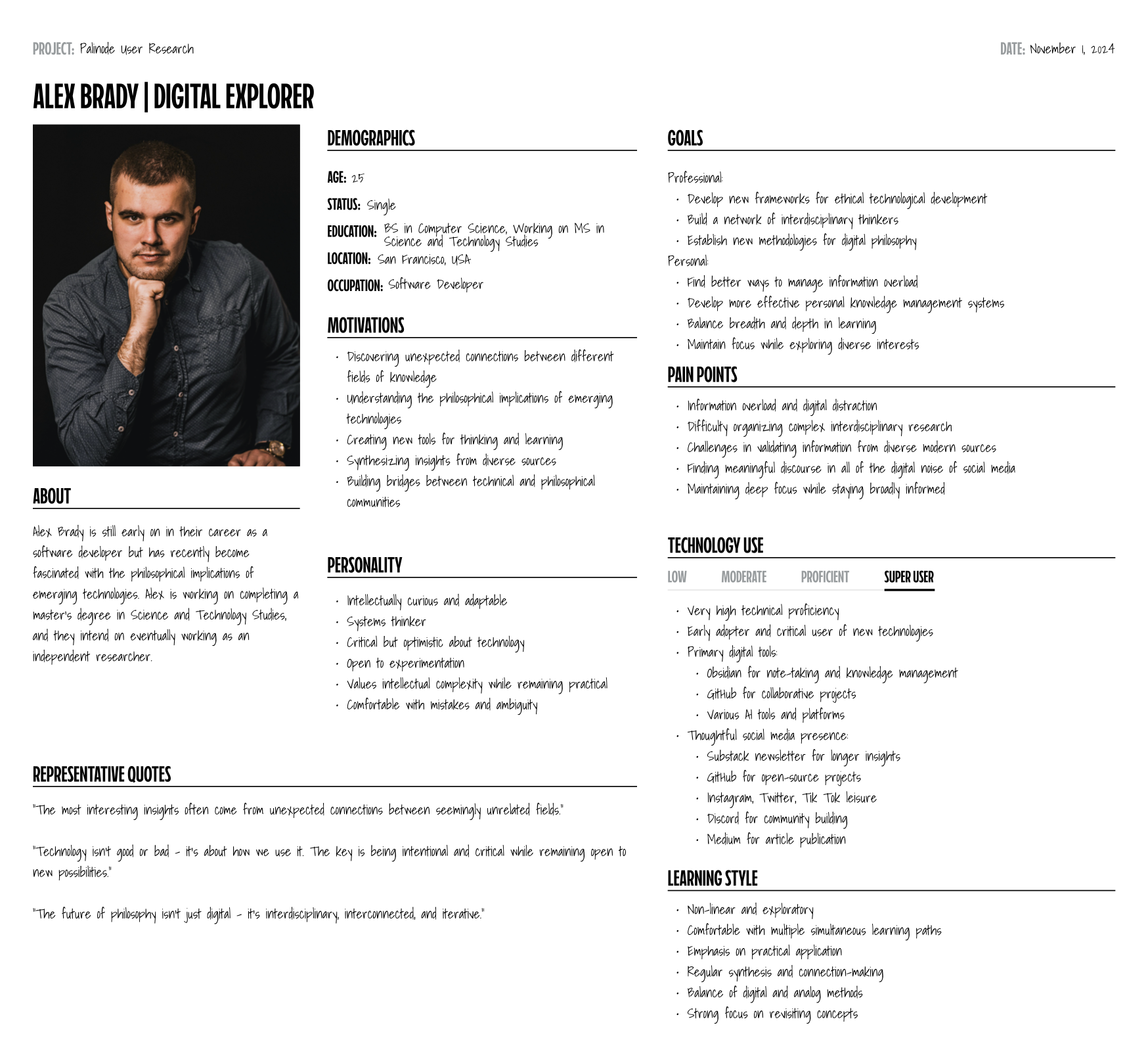 Alex Brady | Digital Explorer Persona