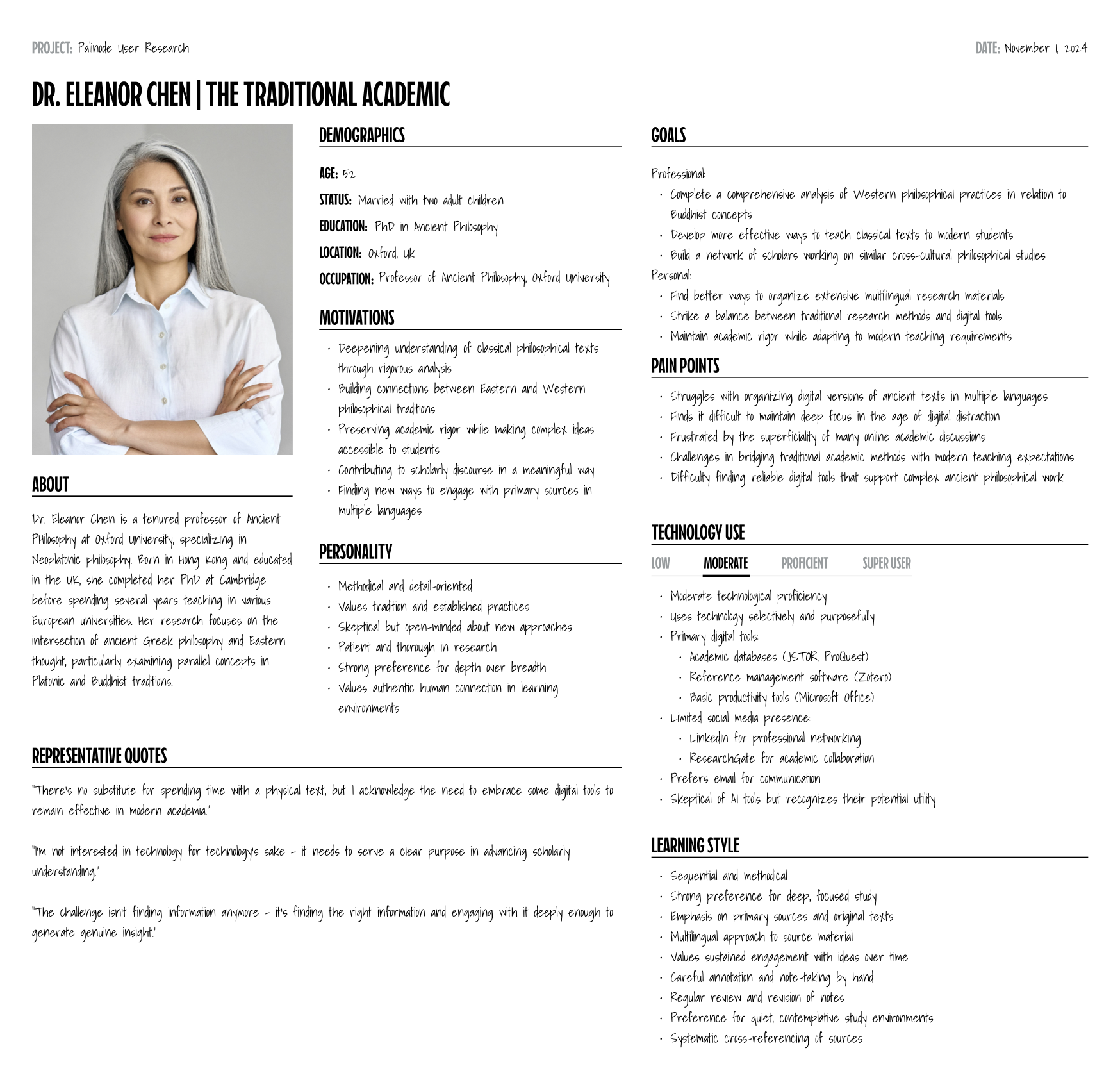 Eleanor Chen | The Traditional Academic Persona