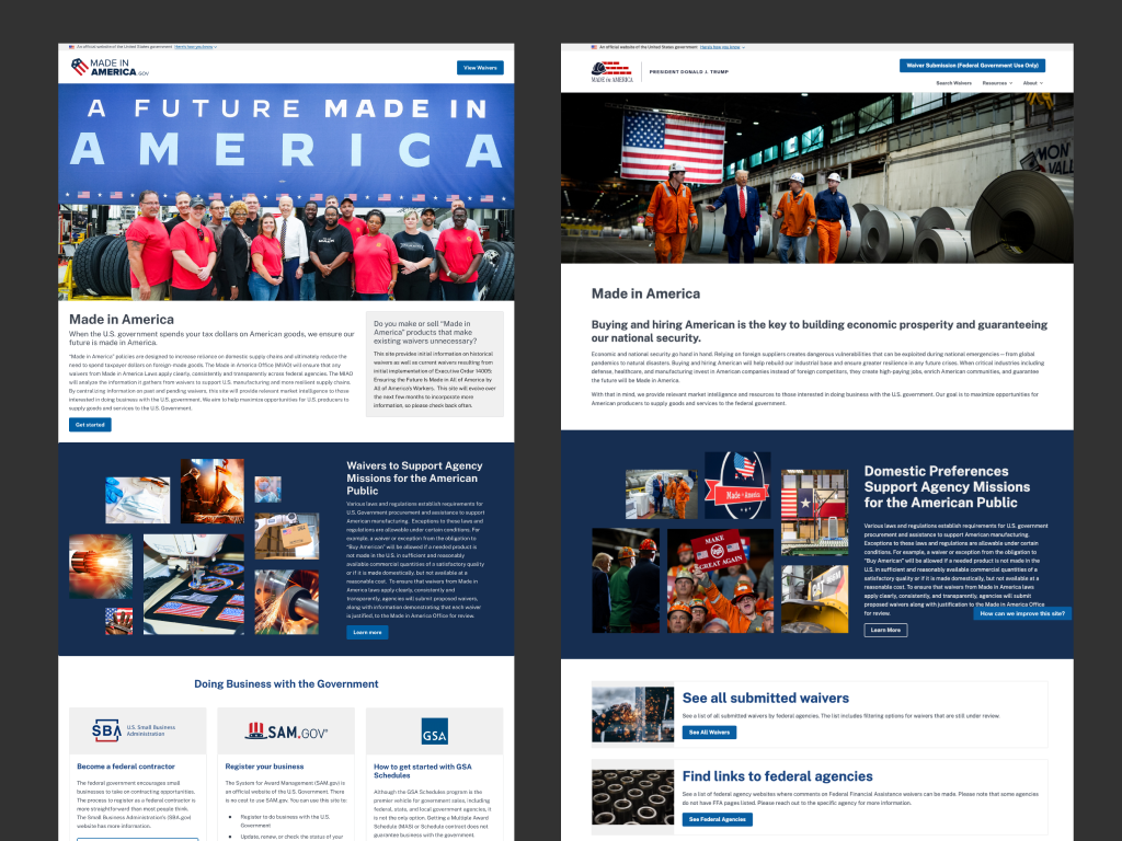 Side by Side Comparison of Made In America then vs now
